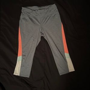 Gray with Multicolored Stripes Capris